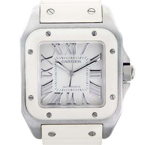 cartier santos 100 medium ladies watch|cartier santos 100 diamond price.